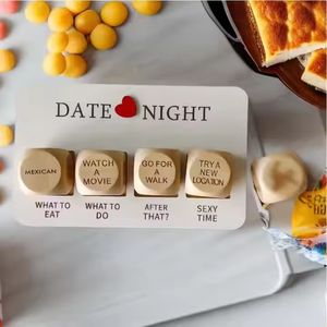Ideas DE REGALO PARA EL Día de San Valentín 2025, juego de <span class=keywords><strong>dados</strong></span> de madera personalizados, colorido cúbico, fecha, amante de la noche, juego de mesa para adultos, divertido, romántico, Cuadrado de <span class=keywords><strong>dados</strong></span> - Product Image 4