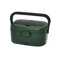 Boîte à lunch électrique chauffante portable moderne 12V/24V/110V/220V, récipient intérieur en acier inoxydable, capacité 1,5L, utilisation en extérieur