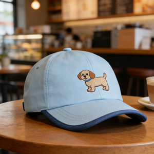 6-Panel Puppy Embroidery Baseball Cap Lightweight Breathable <b>Light</b> Blue Sun <b>Hat</b> for Outdoor Sports - Product Image 5