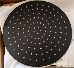Soffione <span class=keywords><strong>Doccia</strong></span> Rotondo Grande in Acciaio <span class=keywords><strong>Inox</strong></span> ad Alta Pressione Ultra Sottile Effetto Pioggia Nero - Product Image 5