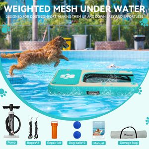 Plataforma Flotante Resistente para Perros, Rampa Inflable Plegable para Mascotas, Plataforma de Escalada Segura para Perros Pequeños, Medianos y Grandes de hasta 220 Libras - Product Image 1
