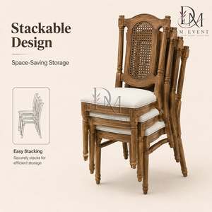 Chaise de mariage ovale en PP imitation bois avec dossier en cannage pour banquets d'hôtel et vente en gros - Product Image 5