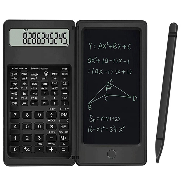CTIFREE Flip Top Notepad 10 Digits Office School Desktop LCD Writing Board Graphing Scientific Calculator Pad ABS Plastic Button