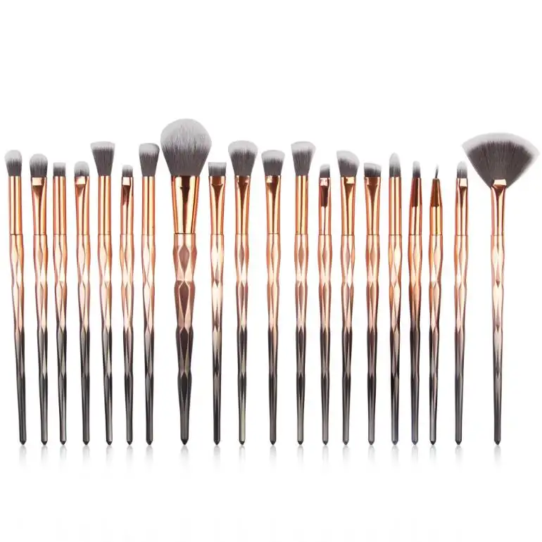 New Makeup Brushes 20pcs Gradient Diamond Makeup Brush Set Colorful Handle Brushes Set