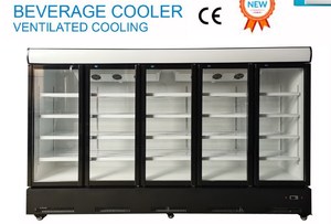 Refrigerador de bebidas de supermercado Refrigerador de bebidas frías de exhibición comercial de 4 puertas - Product Image 5