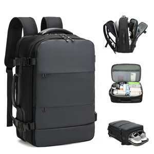 <span class=keywords><strong>EverVanz</strong></span> Sac à dos d'affaires de grande capacité Sac de voyage extérieur Oxford en cuir PU imperméable Sac d'ordinateur portable multifonctionnel - Product Image 1