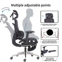 Chaise de bureau de direction ergonomique en tissu maillé noir de haute qualité, design moderne, avec fonctions de massage, repose-pieds rétractable