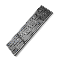 Keyboard Nirkabel E-I Ultra Slim Mini 2.4Ghz untuk iPad dengan Desain Lipat, Antarmuka USB Type-C, Keypad Numerik, Portabel