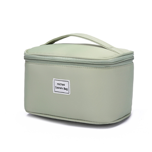 Grande capacidade reciclável viagem maquiagem saco Nylon cosméticos organizador do mulheres Divisor Zipper encerramento alça macia saco conveniente - Product Image 1