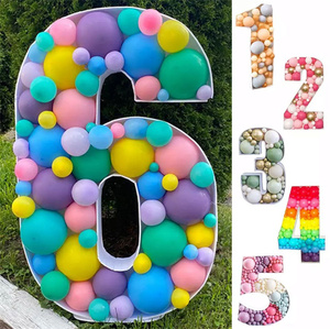 93cm grande 0-9 palloncino scatola di riempimento numero cornice Stand fai da te Baby Shower <span class=keywords><strong>1</strong></span> ° <span class=keywords><strong>compleanno</strong></span> mosaico KT bordo anniversario decorazione di nozze - Product Image 3
