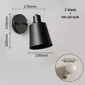 Phòng ngủ đèn tường đèn cạnh giường ngủ có thể điều chỉnh Góc điều khiển từ xa <span class=keywords><strong>Dimmable</strong></span> <span class=keywords><strong>LED</strong></span> sắt khách sạn Đèn đọc sách tối giản sang trọng - Product Image 6