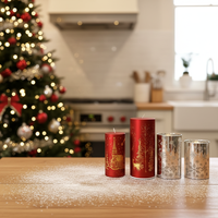 Porte-bougie en verre de Noël avec motif gravé de bonhomme de neige et de cerf, couvercle de lampe LED pour décorations de fête à domicile