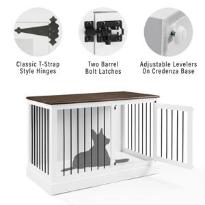 Luxe Moderne Houten Meubelstijl Zware Stapelbare Hond Krat Meubels Wit En Bruin - Product Image 2