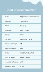 MRY Wholesale 5 en 1 <span class=keywords><strong>Tondeuse</strong></span> pour chat, Aspirateur dépoussiérant pour poils de chien 9000Pa, Kit de toilettage, Coupe-griffes confortable pour animaux de compagnie, Brosse pour chien - Product Image 6