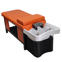 Salon de coiffure Mobilier Spa Orange Lit de massage Shampooing Tables Lit avec circulation d'eau
