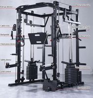 Machine de musculation Smith complète et fonctionnelle pour la musculation des bras, unisexe, pour salle de sport commerciale