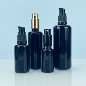 Factory Price15ml 20ml 30ml 50ml 60ml 100ml Black Violet Glass Essential Oil <b>Bottle</b> with Gold Aluminum <b>Dropper</b> Cap - Product Image 4