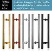 Poignée de porte en acier inoxydable de type tube rond or rose 400
