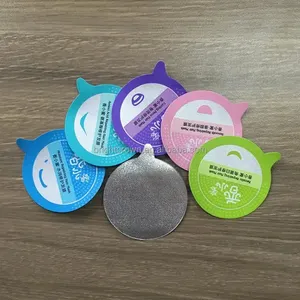 Couvercle en papier d'aluminium personnalisé pour bouteille d'eau de tasse de yaourt disponible en plusieurs couleurs feuille de couverture