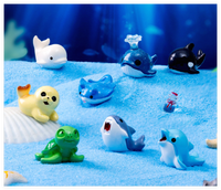 Figurines mignonnes en vrac pour la plage résine gâteau topper thème océan décoratif jardin tortue créatures animal marin miniature enfant jouet