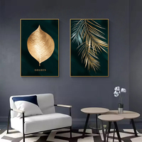 Art feuille d'or impressions sur toile personnalisées 3 pièces peinture murale décorative abstraite pour la décoration intérieure hôtel art mural personnalisé
