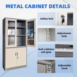 Armoire <span class=keywords><strong>de</strong></span> classement <span class=keywords><strong>métallique</strong></span> en acier verrouillable pour bibliothèque scolaire et bureau, en stock, 1 pièce, en promotion - Product Image 4