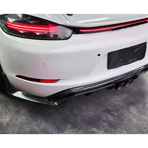 Diffuseur de pare-chocs arrière en fibre de carbone pour Porsche 718 Cayman Boxster 2016-2024, kit de mise à niveau du spoiler inférieur arrière - Product Image 6