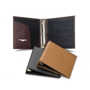 Executive A4 Padded Hard Cardboard Custom Black Tan Burgundy Faux Leather 3 Ring Binder