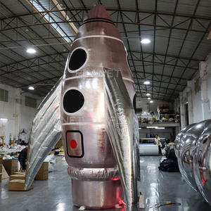 प्रदर्शनी के लिए आउटडोर कस्टम विज्ञापन चांदी ऑक्सबोर्ड स्पेस इंफ्लेटेबल रॉकेट - Product Image 2