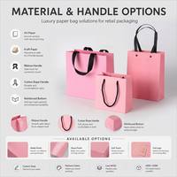 Sac en papier de luxe OEM ODM, emballage personnalisé avec logo, taille et couleur, sac cadeau en papier artistique, vente en gros