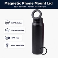 Bouteille d'eau isotherme en acier inoxydable magnétique compatible MagSafe de 24 oz avec support pour téléphone, gourde de sport, vente en gros ZB personnalisée