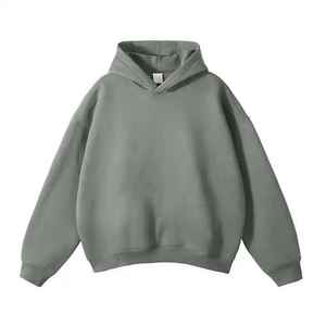 Heavyweight Drop Shoulder Boxy Cropped Hoodie en blanco 100% algodón de gran tamaño de alta calidad personalizado Hoodie Fabricantes - Product Image 5