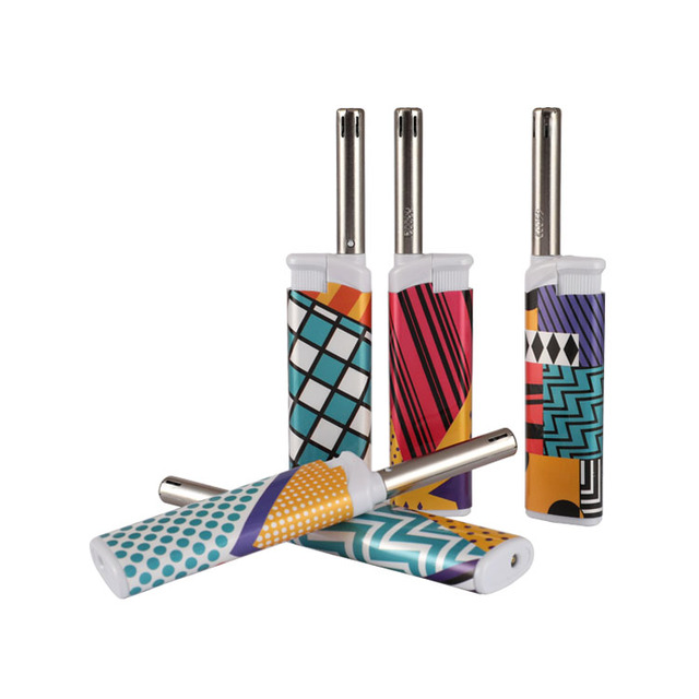 Luxury Plastic Electronic Gun Lighter and Refillable Long Candle Bbq Lighter Kitchen Lighters