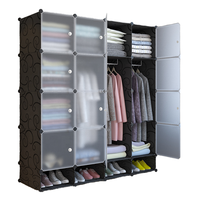 Armoire de Rangement Pliante DIY Portable en Tissu Modèles en Plastique Fille Cabinet Style Maître en Ligne Construite Bébé Maison Salon