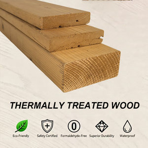 Nhà máy tùy chỉnh vân sam gỗ gỗ thermowood decking sàn gỗ được xử lý nhiệt sửa đổi gỗ thông cho sân thượng - Product Image 4