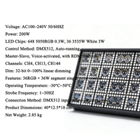 FEIYUEYUE DMX 36x3W +648x0.3W RGB Leds Pixel Matrix Strobe Flash Light IP33 Rated Dimmable DMX/Master-Slave Control for Stage