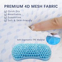 Coussin de bain ergonomique en gel TPE en forme de U, maille 4D nid d'abeille, pour soutien tête, cou et épaules, séchage rapide, avec crochet de suspension
