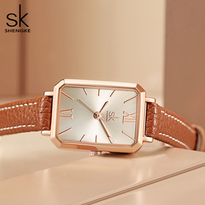 Reloj de Pulsera de Cuarzo con Correa de Cuero Marrón de Alta Gama para Mujer, Estilo de Celebridad de Internet - Product Image 4
