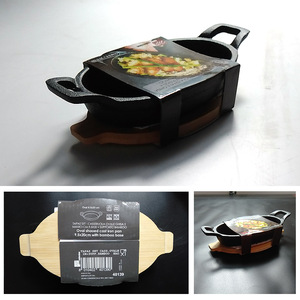 Vente en gros de <span class=keywords><strong>poêle</strong></span> ovale en fonte de 16/18/22/24 cm <span class=keywords><strong>poêle</strong></span> à saucisses <span class=keywords><strong>pour</strong></span> restaurant occidental <span class=keywords><strong>poêle</strong></span> à rôtir antiadhésive à deux oreilles - Product Image 6