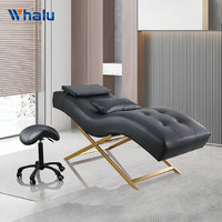 Table de massage et de soin des cils incurvée de luxe pour salon de beauté et spa