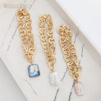 BM52071 mode Vintage Style pierres précieuses croix lettre monogramme strass perle pièce bracelets porte-bonheur lien chaîne Bracelet pour les femmes