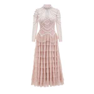 Nuovo Abito Lungo da Cerimonia in Chiffon con Perline e Diamanti, Vestito da Sera Estivo con Paillettes per Matrimoni e Feste - Product Image 1