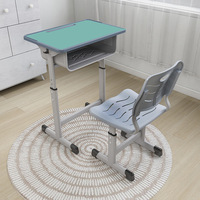Bureaux et chaises d'étude modernes et durables pour enfants du primaire et du secondaire, mobilier scolaire, plateau de table en panneau artificiel et métal