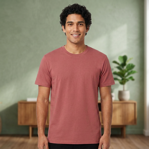 เสื้อยืดคอกลมแขนสั้นทรงปกติสำหรับผู้ชาย สีพื้น ผ้าฝ้ายเจอร์ซีย์ สไตล์ลำลอง พิมพ์ลายโลโก้ด้านหน้า น้ำหนัก 320 กรัม พิมพ์ลายด้วยเทคนิคซิลค์สกรีน - Product Image 1
