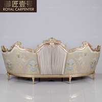 Ensemble de canapés en tissu sculpté en bois massif personnalisé, style européen de luxe avec un design traditionnel pour le mobilier de salon