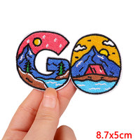 Vente en gros Patch aventure en plein air bricolage patchs thermocollants de haute qualité pour vêtements broderie personnalisée fer sur patchs
