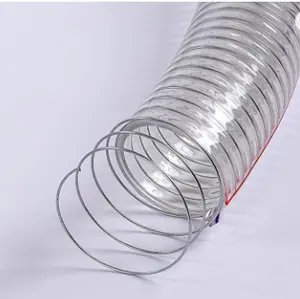 Flexible non toxic 1 inch Transparent vacuum pressure resistant Wire reinforced suction hose for sewage