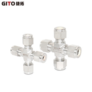 ข้อต่อสี่ทางแบบอัดแรงดันสูง สแตนเลส 316L อุปกรณ์ข้อต่อท่อ SS ข้อต่ออื่นๆ - Product Image 4