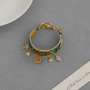 Bracelet tissé à la main en forme de palmier cactus, symbole de paix, bijou d'amitié en cristal plaqué or aux couleurs vives - Product Image 5