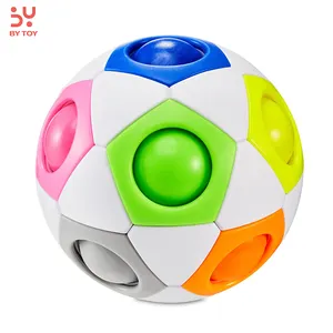 派对感官智能小玩意玩具减压流行游戏袜子填充足球3D拼图魔术烦躁彩虹立方体球